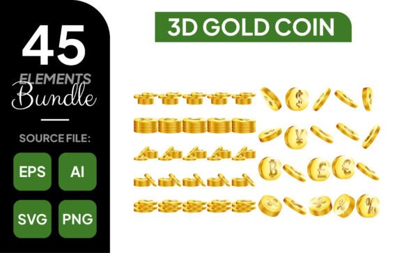 3D Gold Coin Collection: Elevate Your Designs Instantly