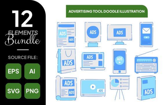 Advertising Tool Doodle Illustration