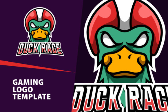 Duck Race Mascot Gaming Logo Design