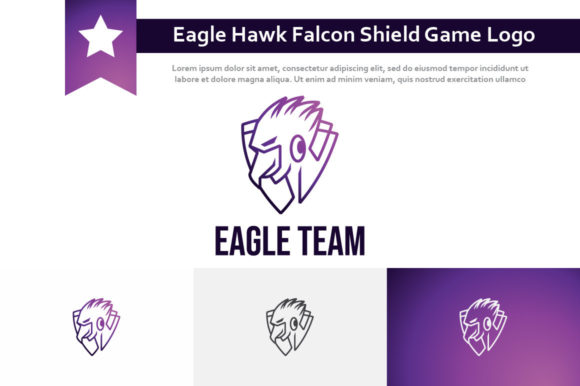 Eagle Hawk Falcon Strong Shield Logo