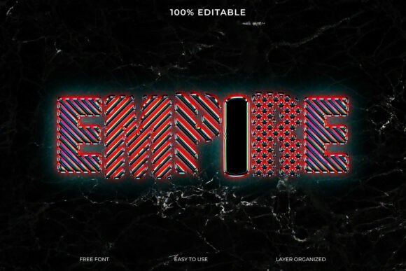 Empire 3D Text Effect: Neon Striped Grunge for Bold Designs