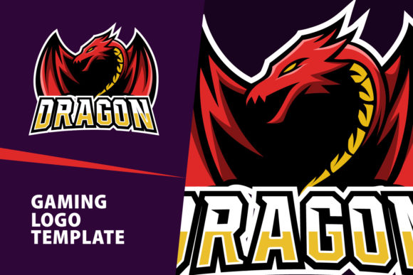 Flying Dragon Mascot Gaming Logo Design