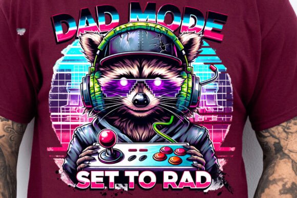 Gamer Raccoon PNG Rad Dad Mode