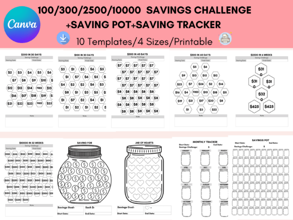 Master Your Budget with Monthly Saving Challenges Canva