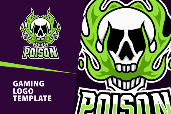 Poison Skull Mascot Gaming Logo Design: Bold Branding