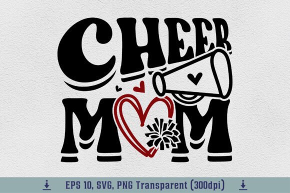 Retro Cheer Mom SVG: Cheerleader Mama PNG Design