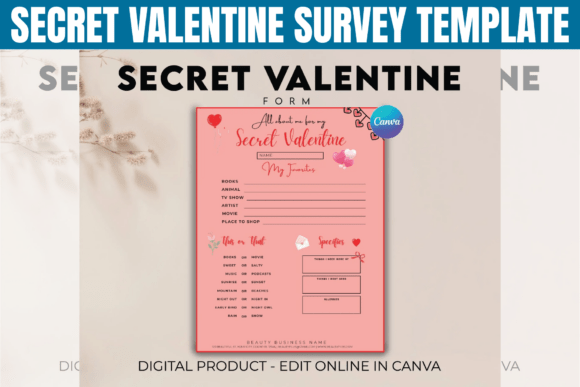 Secret Valentine Survey Template for Organized Gifting