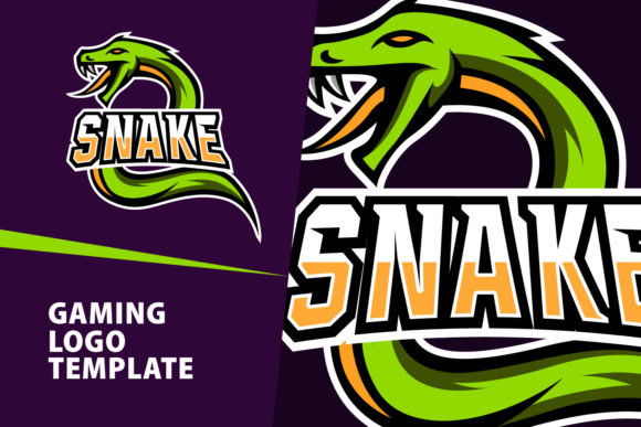 Snake Mascot Gaming Logo Design: Editable Template