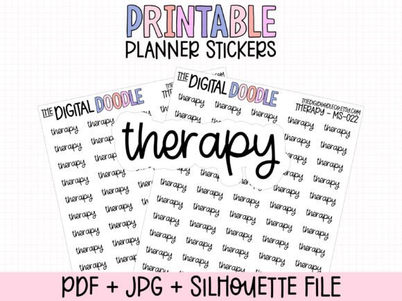 Therapy Printable Planner Stickers for Elegant Organization